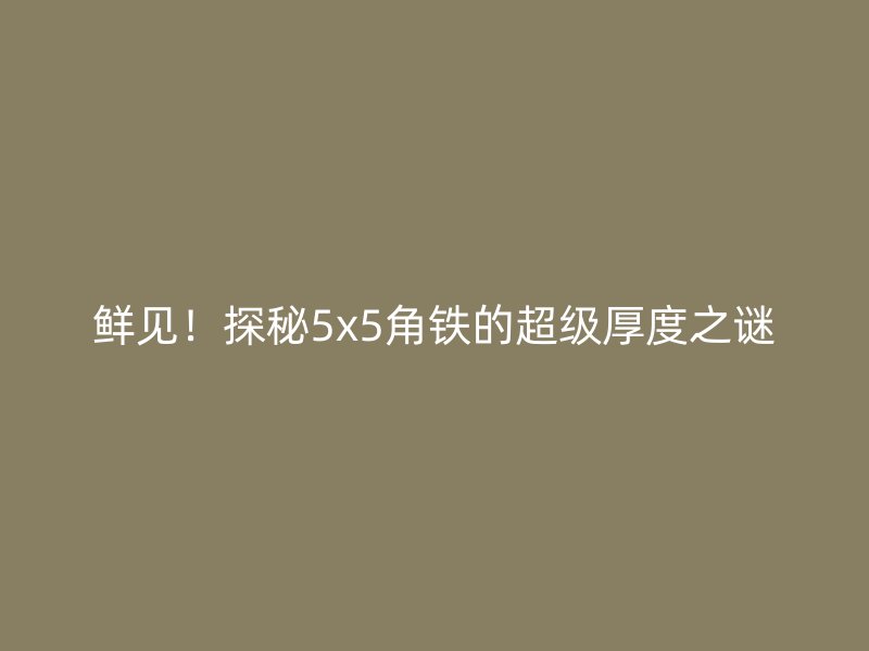 鮮見(jiàn)！探秘5x5角鐵的超級(jí)厚度之謎
