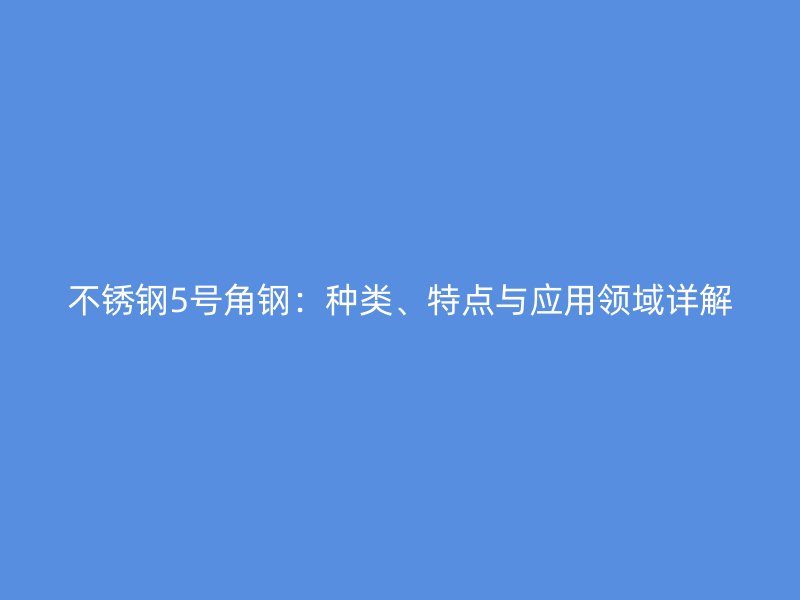 不銹鋼5號角鋼：種類、特點(diǎn)與應(yīng)用領(lǐng)域詳解