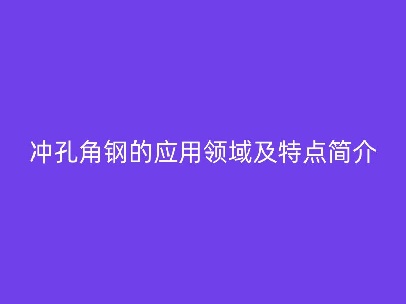 沖孔角鋼的應用領(lǐng)域及特點簡介