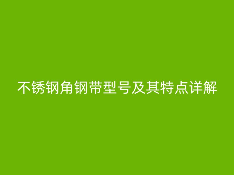 不銹鋼角鋼帶型號(hào)及其特點(diǎn)詳解