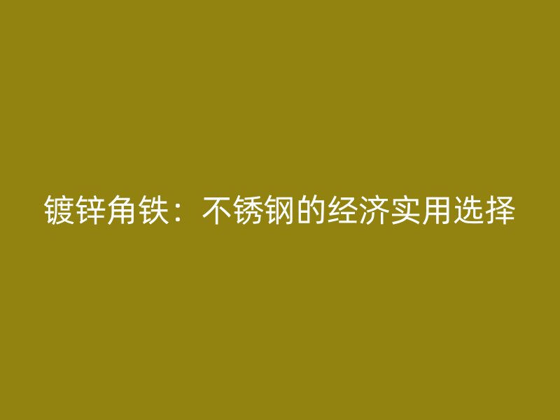 鍍鋅角鐵：不銹鋼的經(jīng)濟(jì)實(shí)用選擇