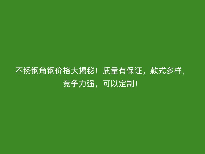 不銹鋼角鋼價(jià)格大揭秘！質(zhì)量有保證，款式多樣，競(jìng)爭(zhēng)力強(qiáng)，可以定制！