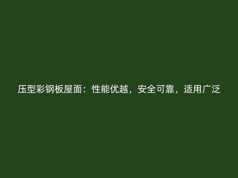 壓型彩鋼板屋面：性能優(yōu)越，安全可靠，適用廣泛