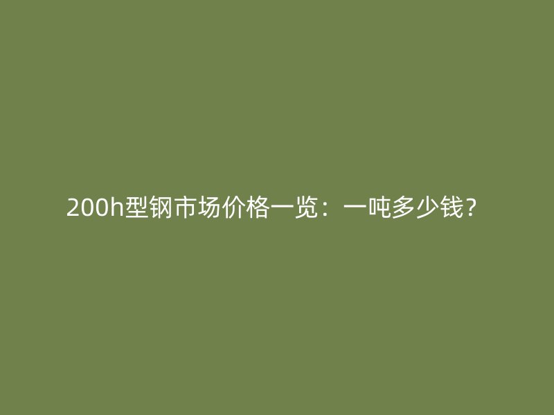 200h型鋼市場(chǎng)價(jià)格一覽：一噸多少錢？